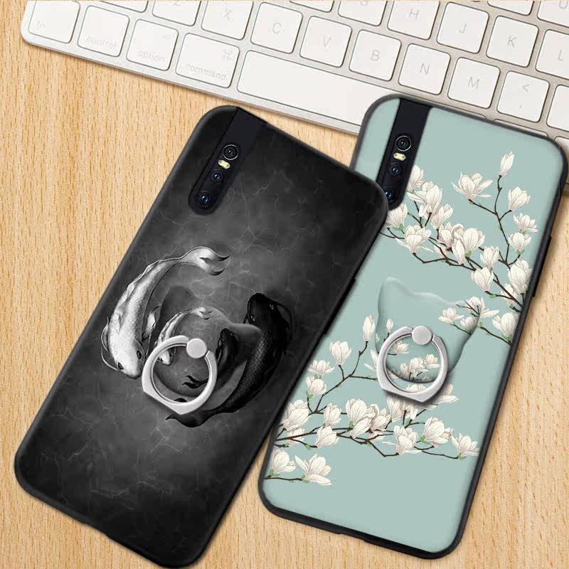 vivos1手机机壳女款潮牌硅胶软防磨砂浮雕薄全包手机保护套