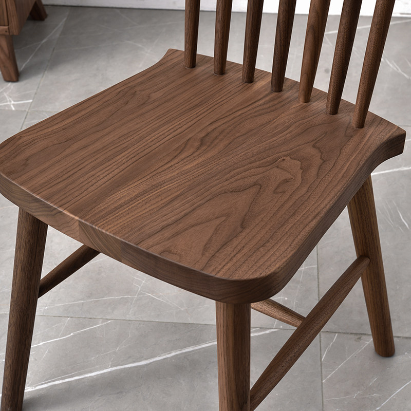 餐椅兰宝艺家实木胡桃木餐厅吃饭椅子北欧现代简约日式餐椅