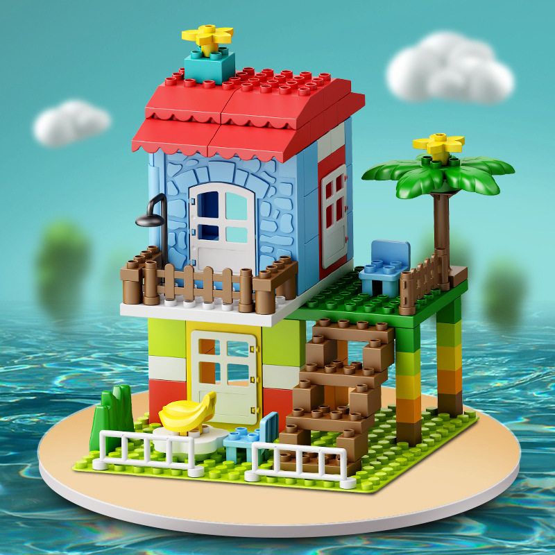 兼容乐高高大颗粒积木别墅小屋男孩男孩女孩女孩子塑料积木