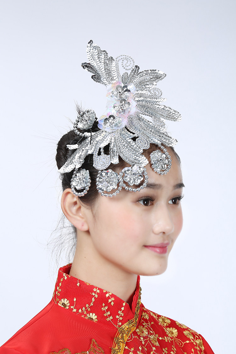 包邮广场舞舞蹈头饰演出头饰现代舞台演出服头花民族舞头饰秧歌