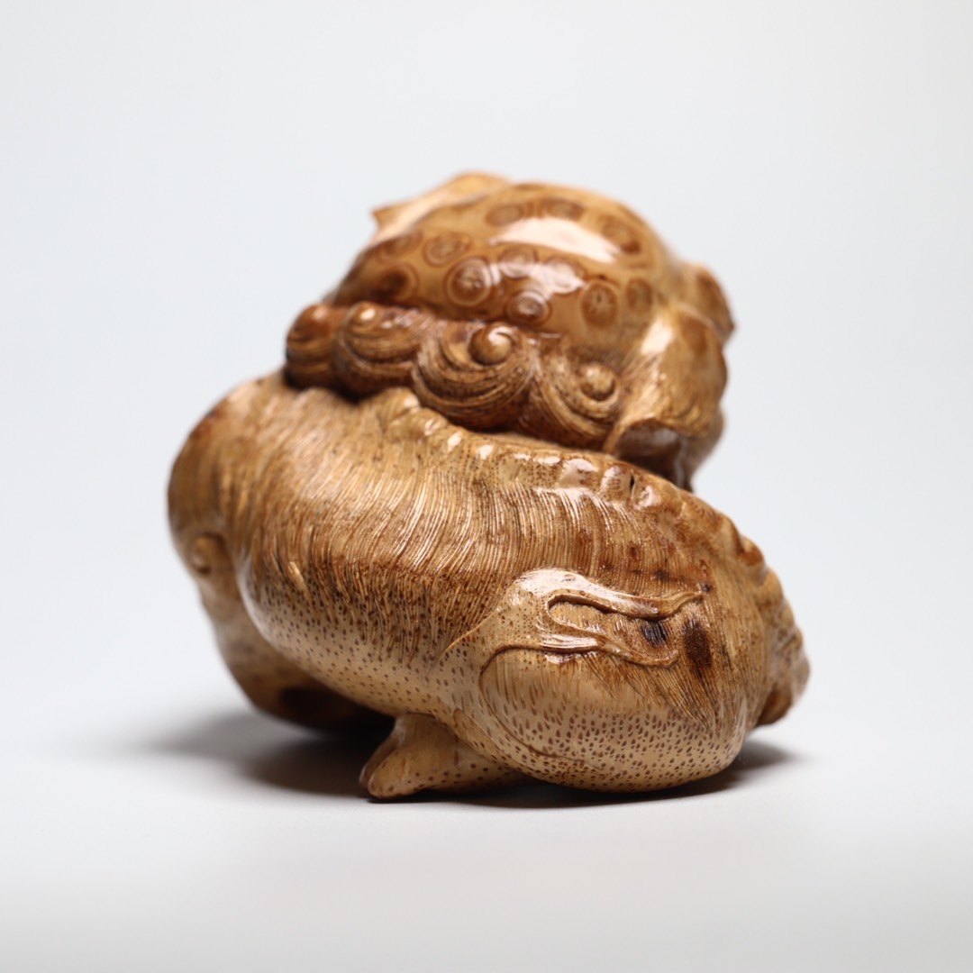 绣球狮子根雕品竹精品国强宁竹杨国强大师工艺美术竹编