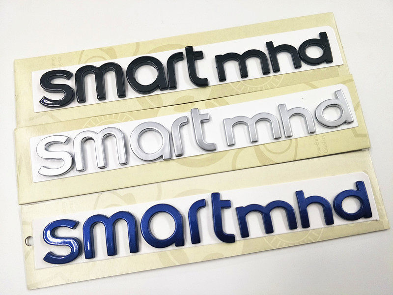 奔驰车标新款斯玛特smart尾标mhd字标银色红色汽车车标