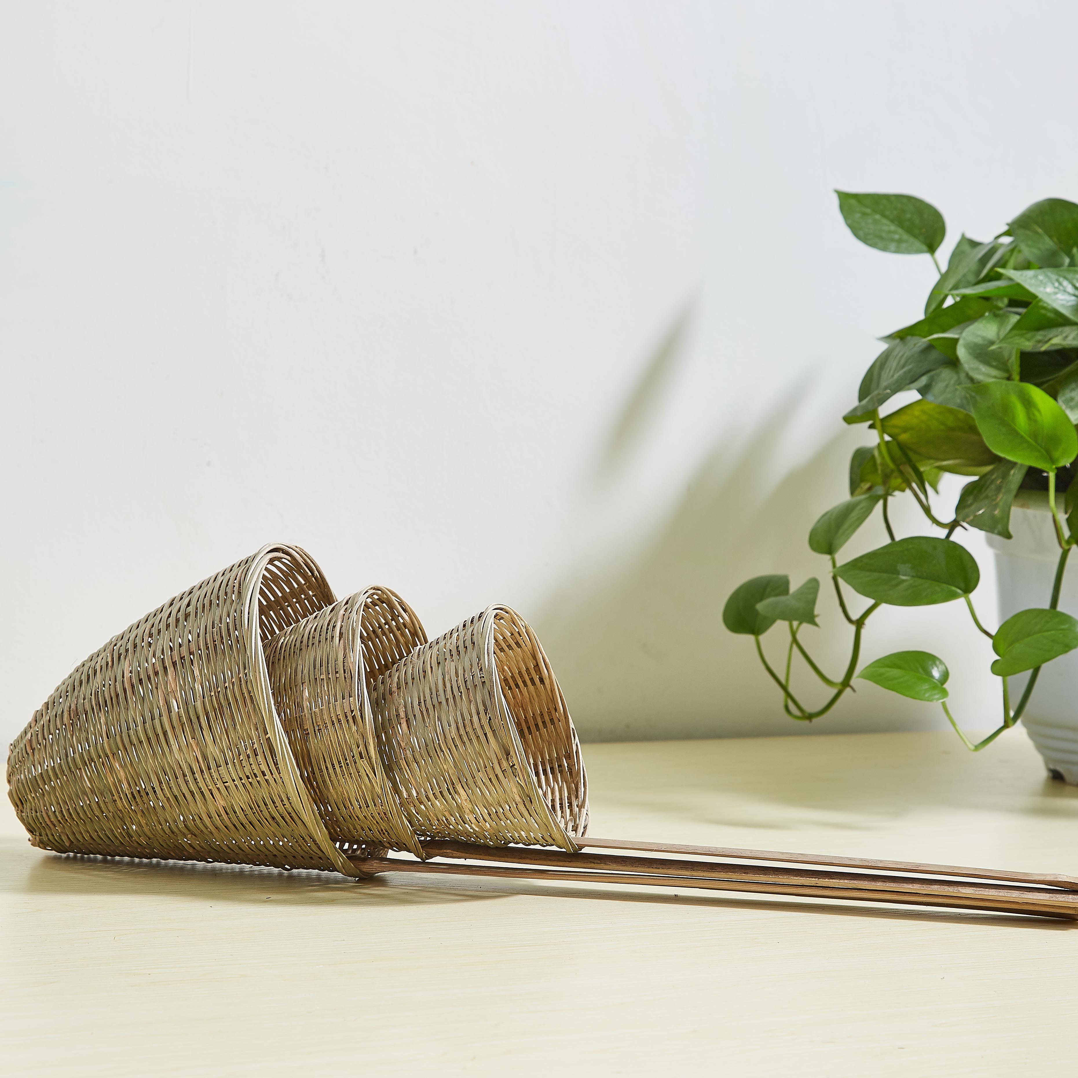 漏勺竹编长柄漏斗捞面勺笊篱火锅冒菜麻辣烫专用漏勺