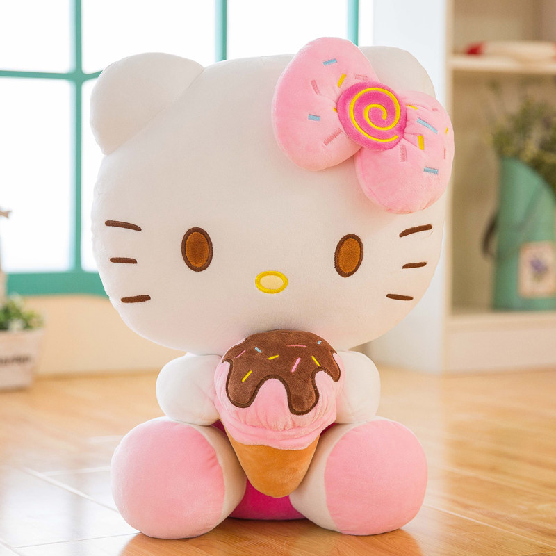 正版hellokitty公仔凯蒂猫咪哈喽kt毛绒玩具大号布娃娃情人节礼物