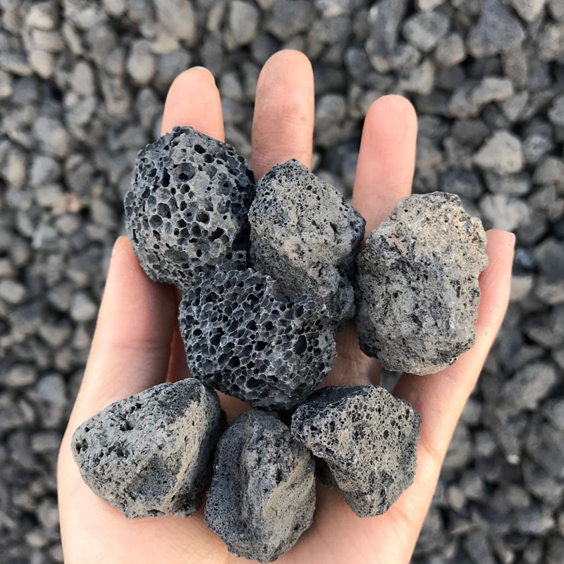 黑火山石火山岩颗粒水族过滤材料鱼缸造景摆设过滤设备