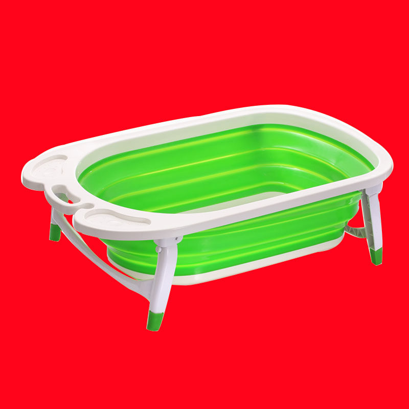 洗澡红色婴儿澡盆宝宝折叠浴盆新生儿童用品大号浴盆