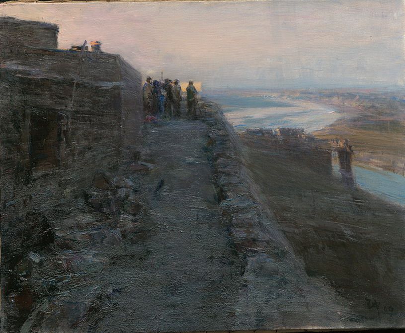 油画客厅装饰画壁画挂画欧式近现代风景钟涵暮色油画