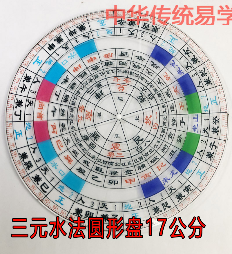 7英寸三元风水龙局水法布局尺 三元水法转盘 来龙立向水口龙水立