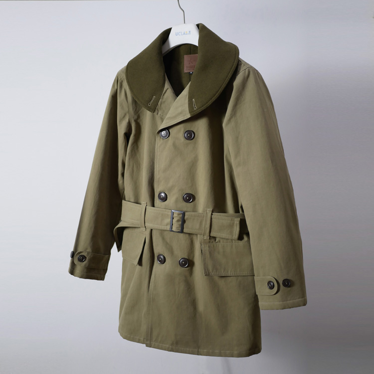 麦基诺大衣二战羊毛呢中长款男式外套卡其色双排扣冬MACKINAW