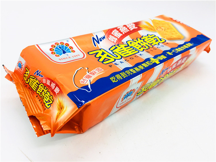 满68元包邮台湾进口乖乖孔雀饼干蜂蜜燕麦味135g