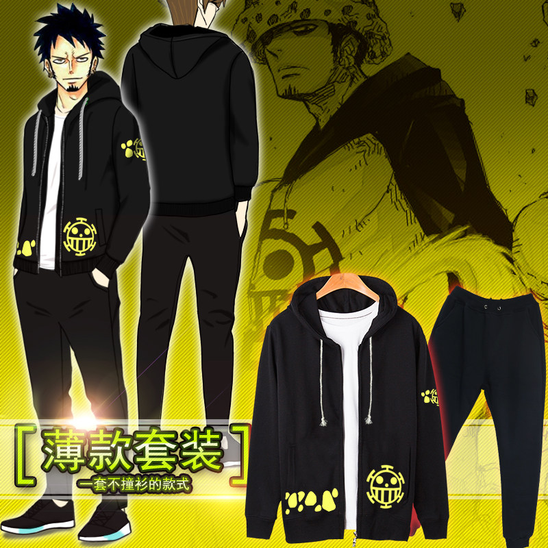 海贼王衣服套头拉链卫衣航海王同款正义胡子连帽动漫t恤