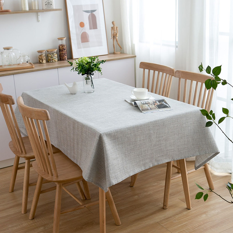 桌布麻布纯色棉麻亚麻亚麻布布艺餐桌北欧素色桌布