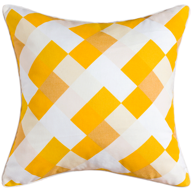 棉麻格子抱枕靠垫简约欧式床头办公室午睡腰靠靠垫