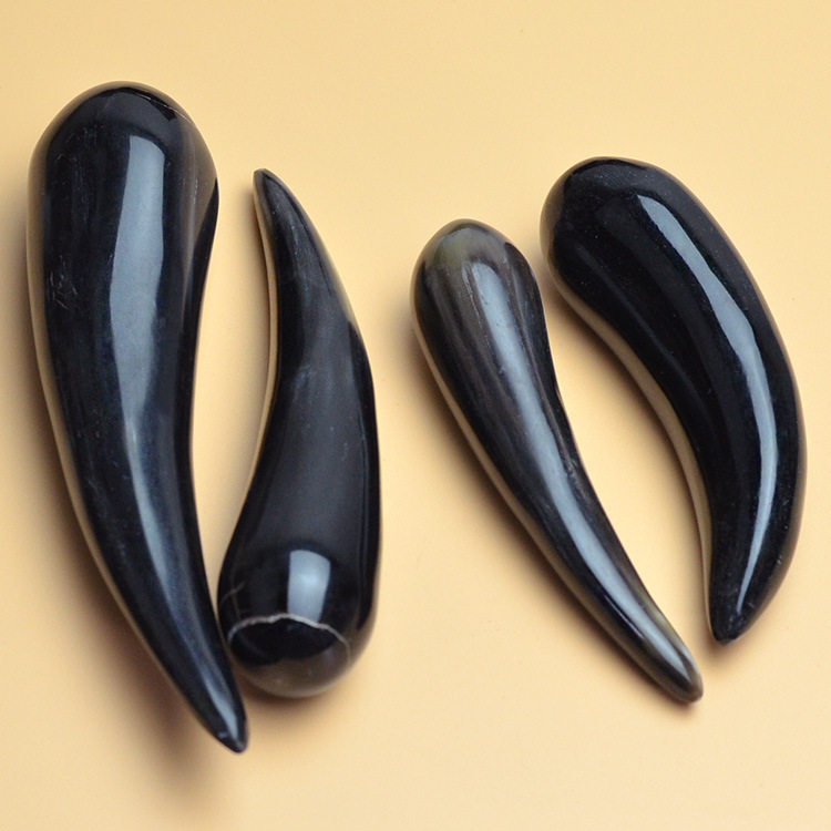 纯天然白牦牛角点穴棒脚底穴位按摩器 敲胆经拨筋棒实心牛角包邮