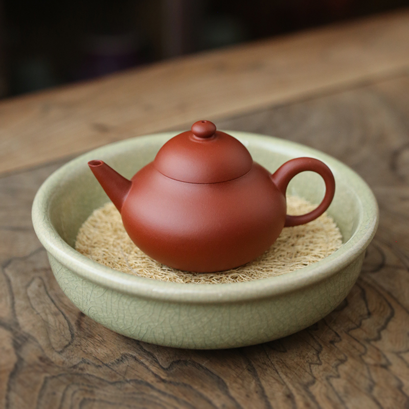 陈志坚潮州手拉壶薄胎小号潮汕工夫茶单丛朱泥梨复古茶壶