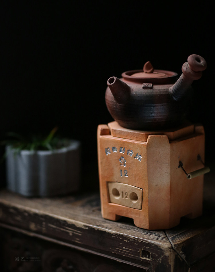 文鼎闽西副榜潮汕红泥方型火炉茶炉风炉工夫茶茶道