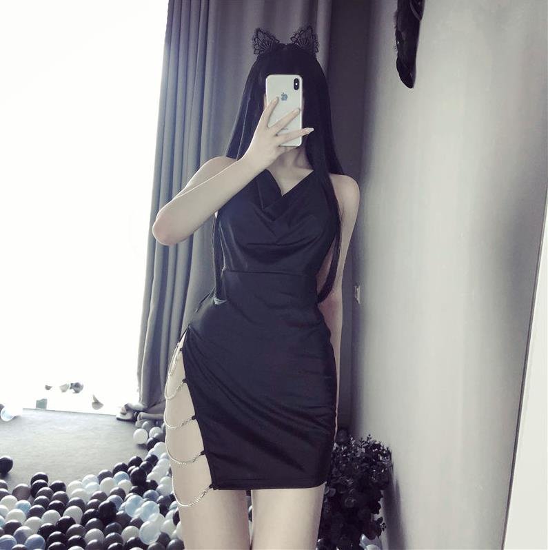 超露方便短裙可撕床上打野超短攻速走光mini连衣裙