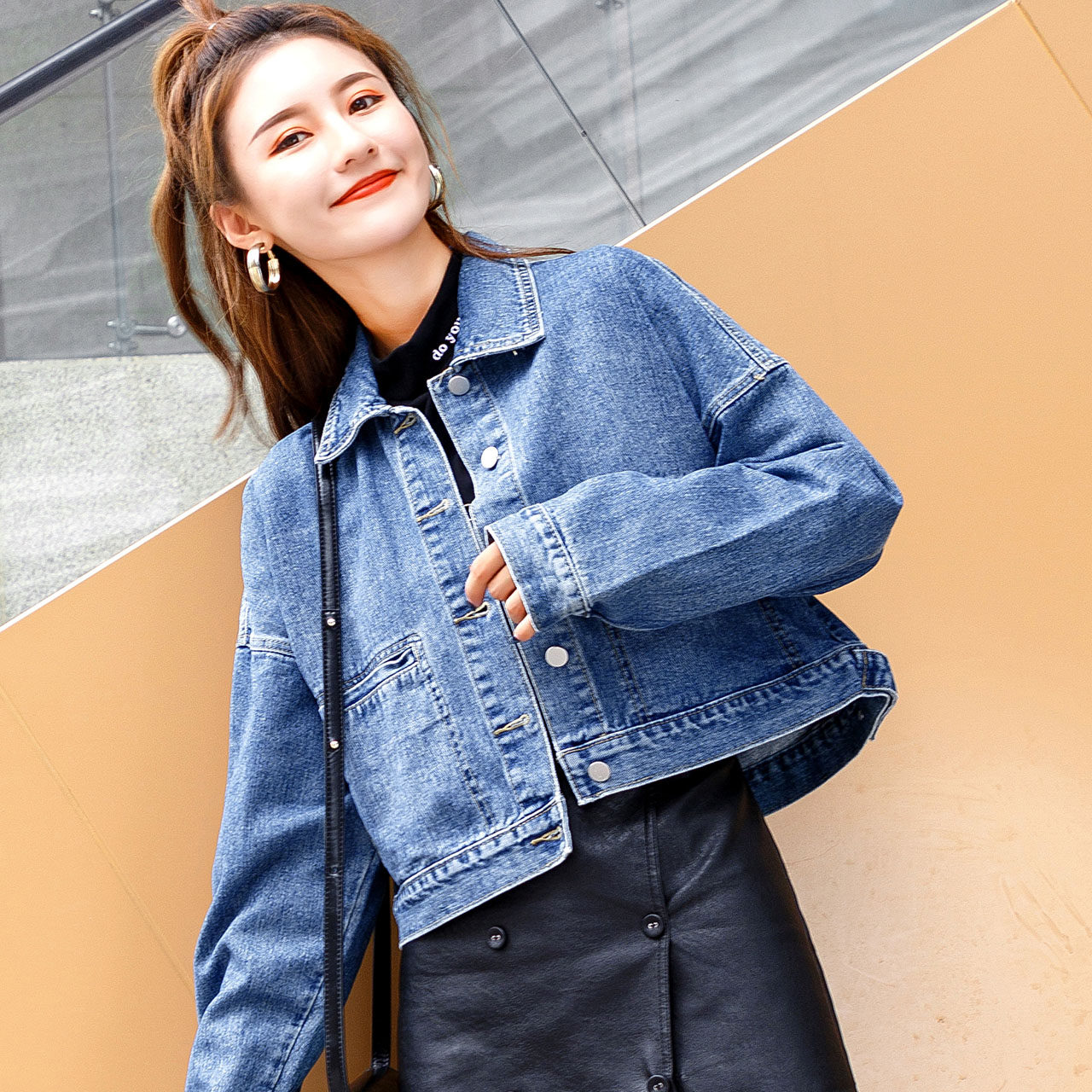 牛仔外套2022年新款潮流流行宽松短款衣服褂子短外套