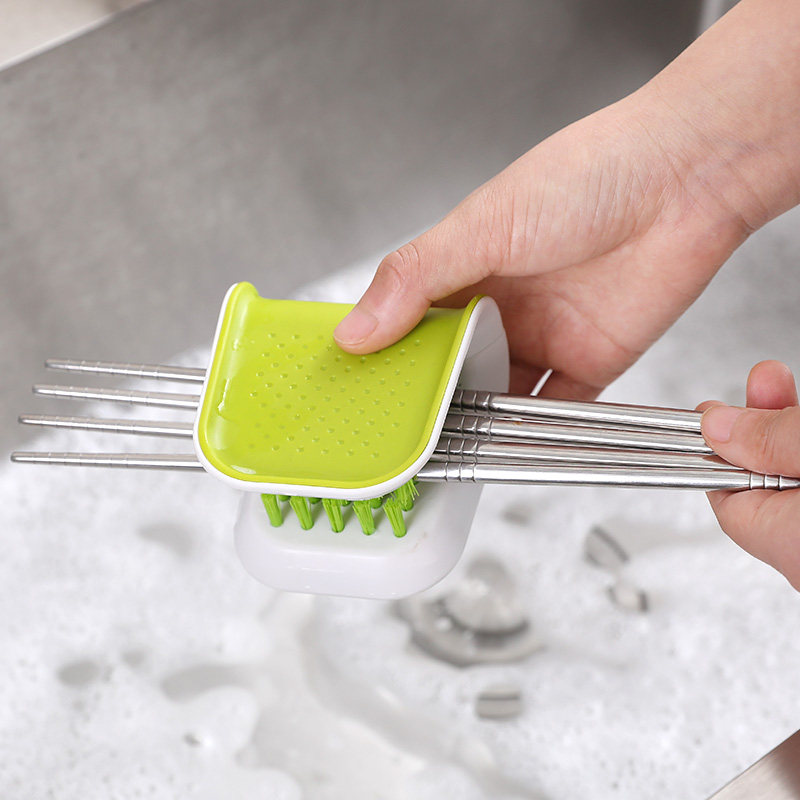 清洁餐具刀筷刷洗洗涤叉子专用厨房双面护手厨房用刷