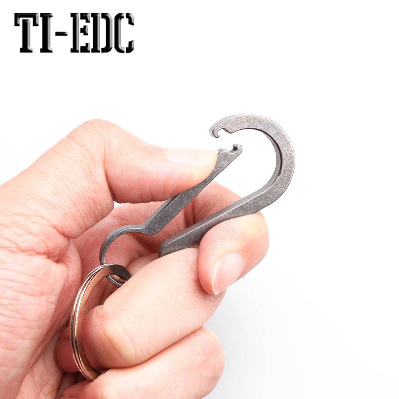 钛合金按压弹簧钥匙扣登山汽车挂件创意腰挂男女钥匙扣