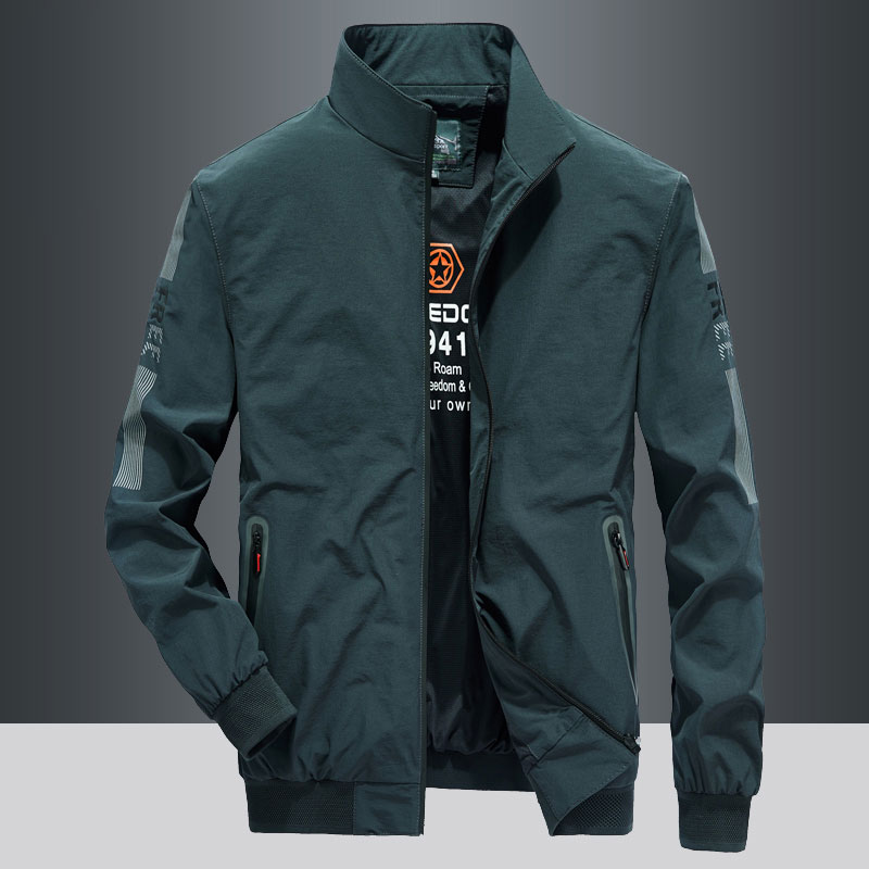 春季户外休闲外套男春秋2022新款男士高端弹力上衣立领夹克衫潮流