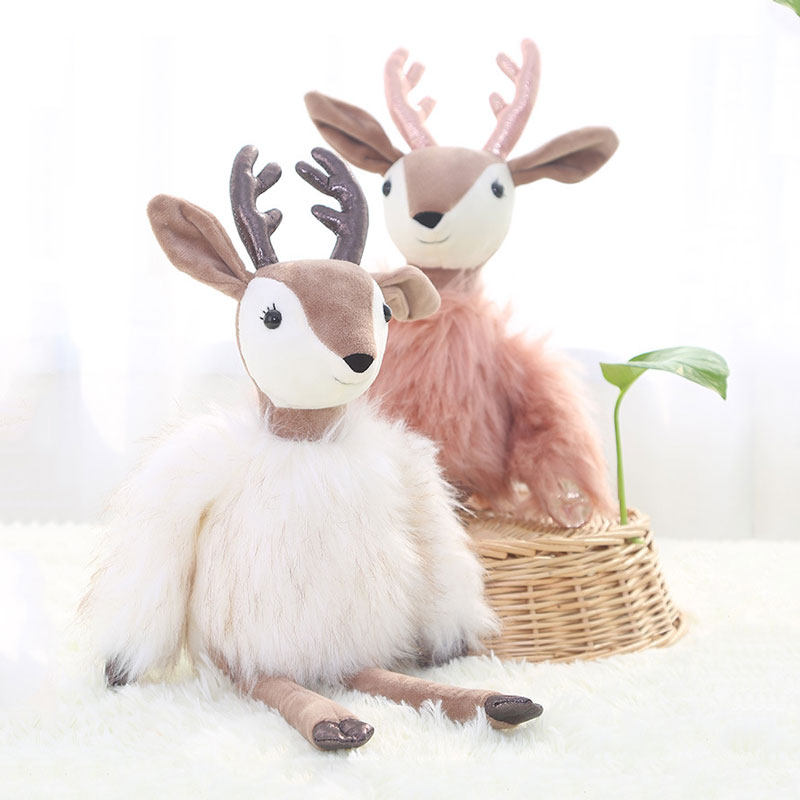 仿真鸵鸟公仔毛绒玩具可爱皮草小鹿白天鹅动物布偶毛绒布艺类玩具