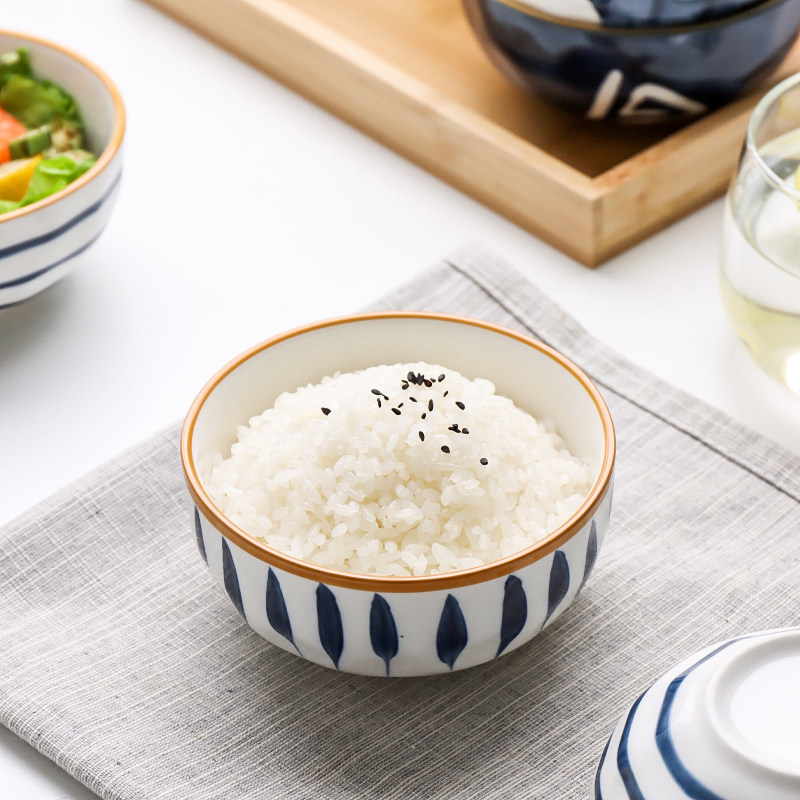 饭碗川岛屋青禾日式4.5寸米饭6个家用单个陶瓷碗