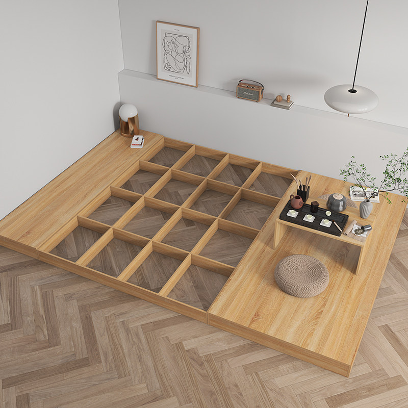 定制极简地台床榻榻米床头日式矮床大床2米3双板式床