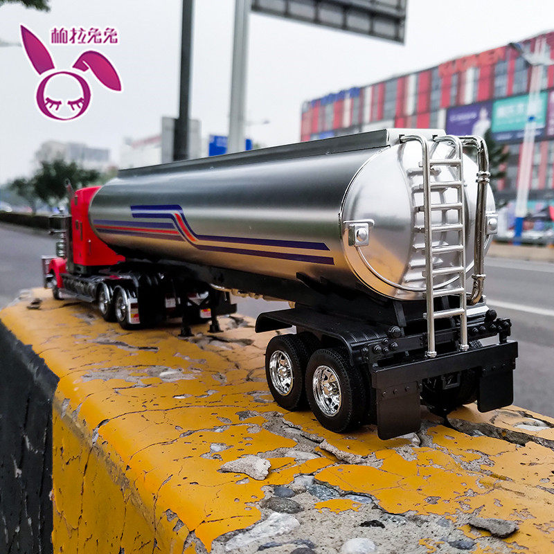 模型合金精细稀缺收藏玩家拖头油罐车卡车沃斯车模