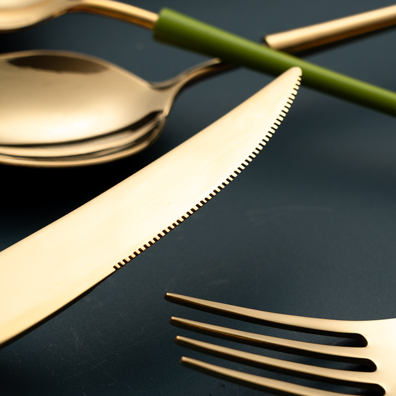 onlycook轻奢西餐餐具套装家用欧式不锈钢刀叉牛排工具勺子三件套