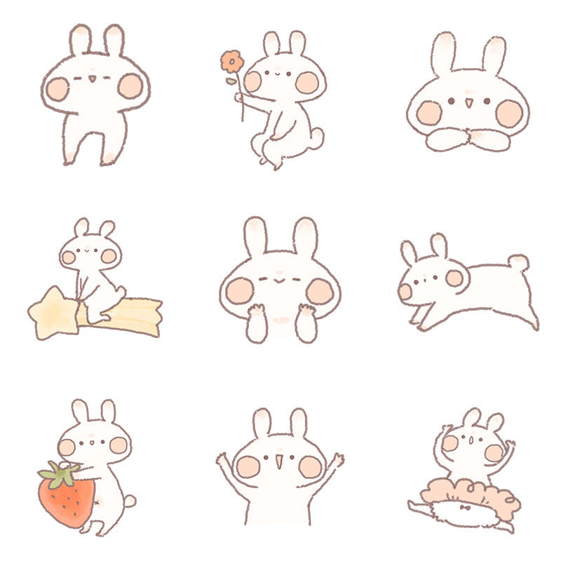 babysoapy少女日系可爱爱萌兔子png透明贴图免抠设计素材