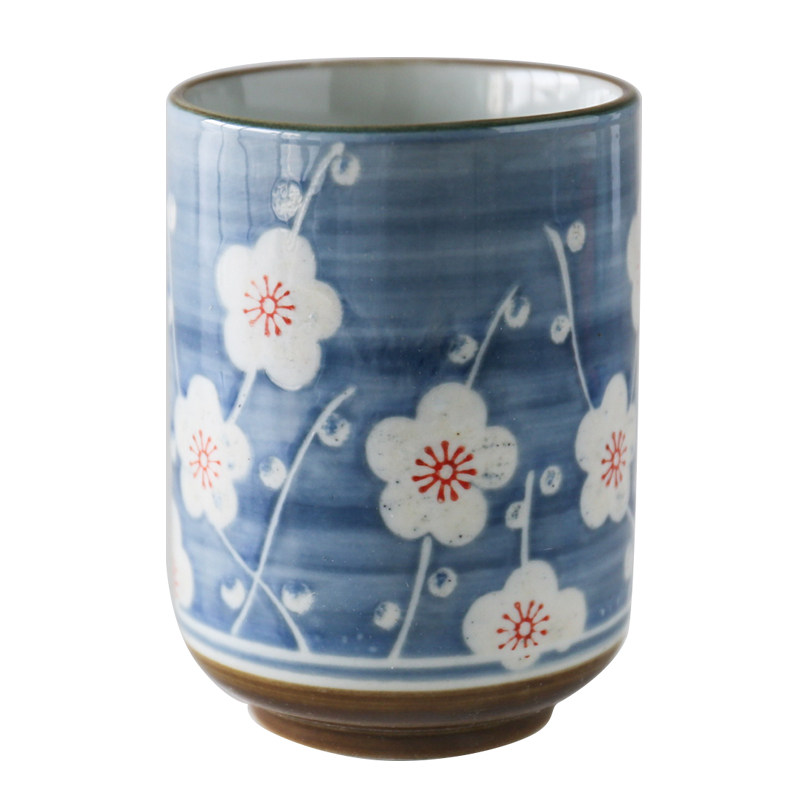 日本进口幸山窑彩绘描金唐草轻量高温骨瓷茶碗茶具主人杯茶道礼品