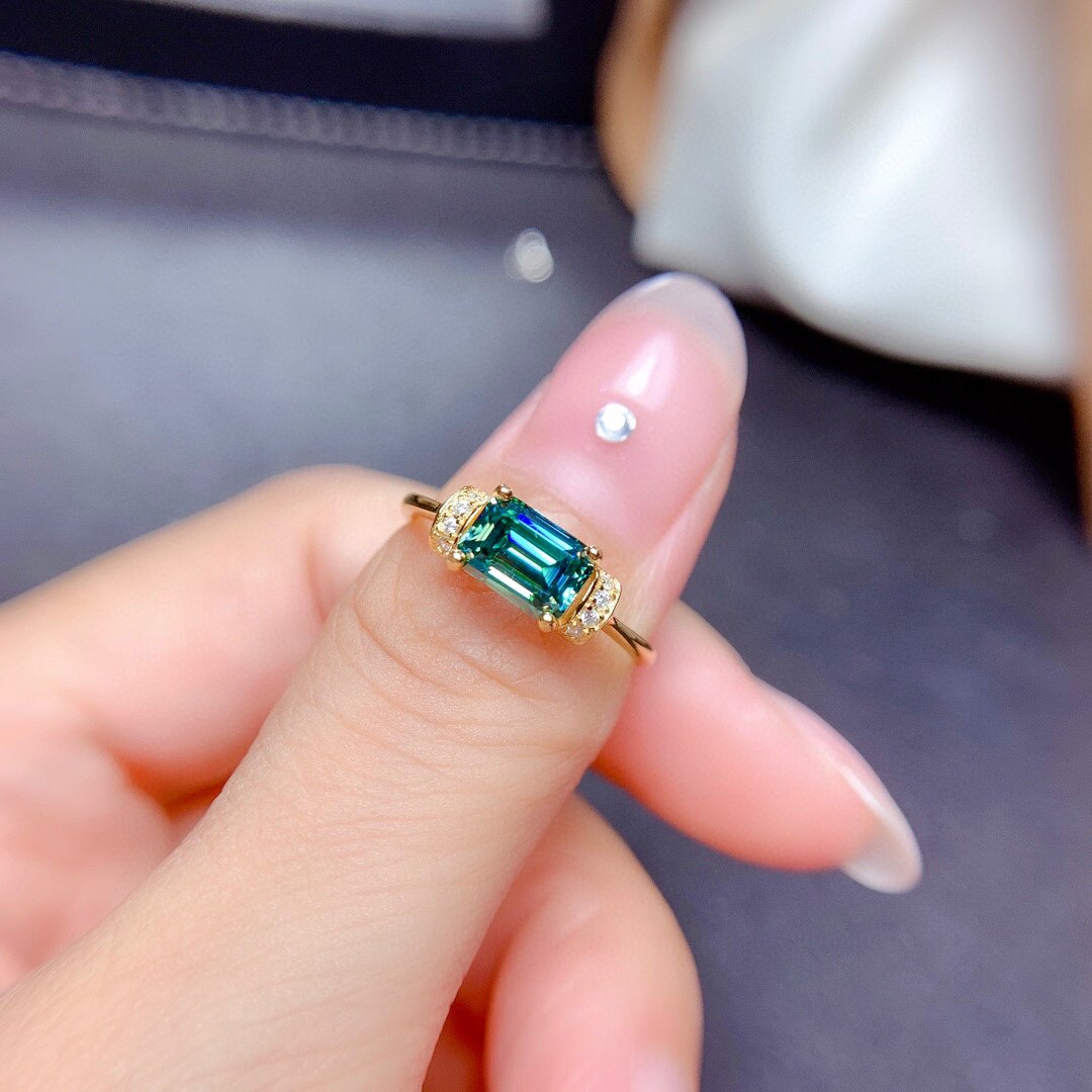 s925银饰品戒指空托长方形7mm精工精致清新百搭戒指