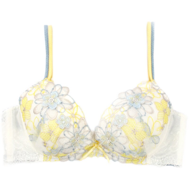 日本薄内鸡心圆锥衣大女士risa少女文胸聚拢文胸