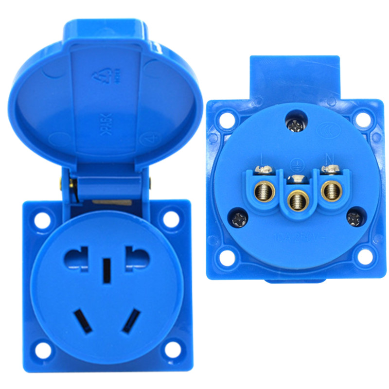 新国标电源插座插户二三插座翻盖防水ip54通用ac电源插座