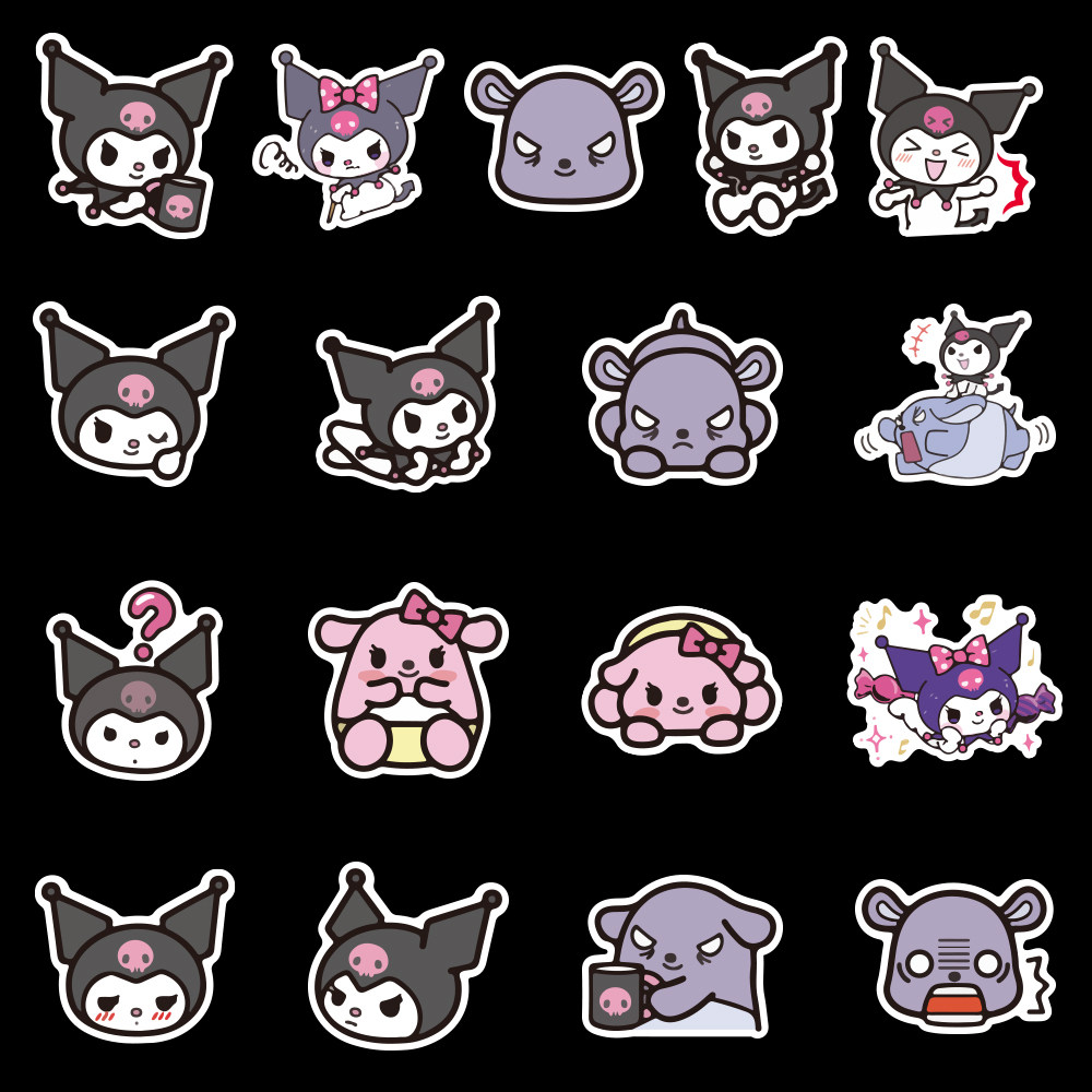 贴纸50张库洛米kuromi行李箱pvc防水手机机壳滴胶笔记本个性小贴纸