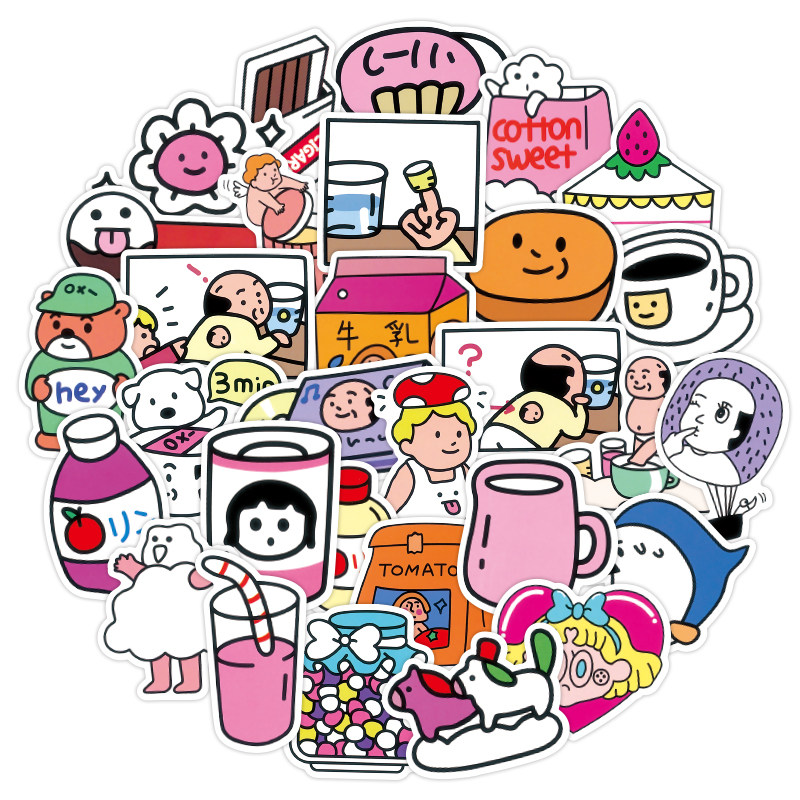 88张新款韩国少女贴纸行李箱旅行箱装饰素材防水笔记本个性小贴纸