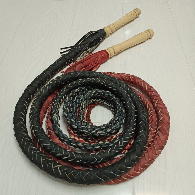 手工牛皮鞭子健身响鞭甩鞭长鞭武术九节鞭