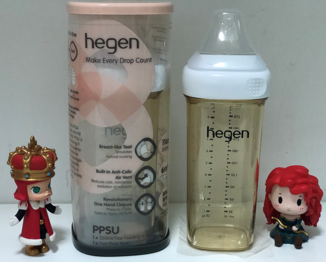 新加坡原装进口hegen奶瓶ppsu宽口径330ml耐摔防胀气
