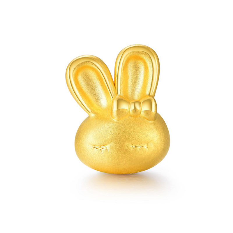 新品黄金兔子转运手链女款足金3d硬金生肖正品手饰