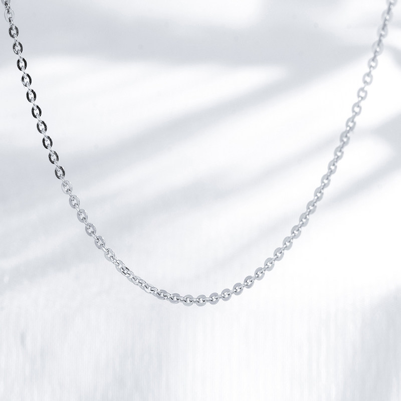 吉盟pt950铂金项链女简约百搭正品o字链细款白金锁骨链礼物送女友