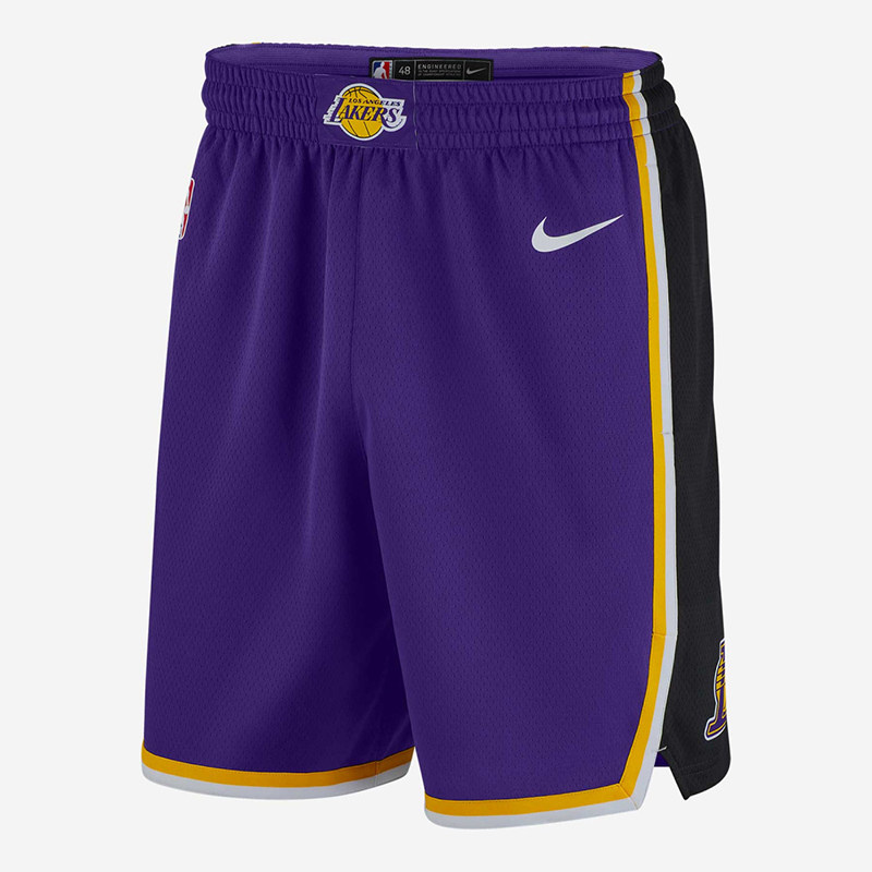 nike耐克 詹姆斯球裤nba湖人队篮球裤黑紫宣告短裤正品aj5615-504