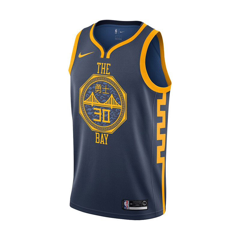 破风nike耐克 库里球衣 城市限定蓝 nba球衣 勇士30号sw 正品