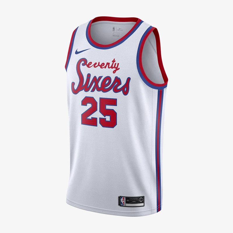 nike耐克 76人复古草写体 西蒙斯恩比德球衣nba正品酷动城篮球男