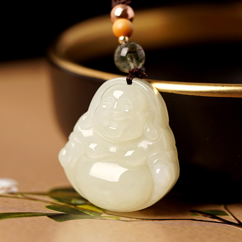和田佛公佩玉玉佩转运招财项链佛头佛像玉佛项坠