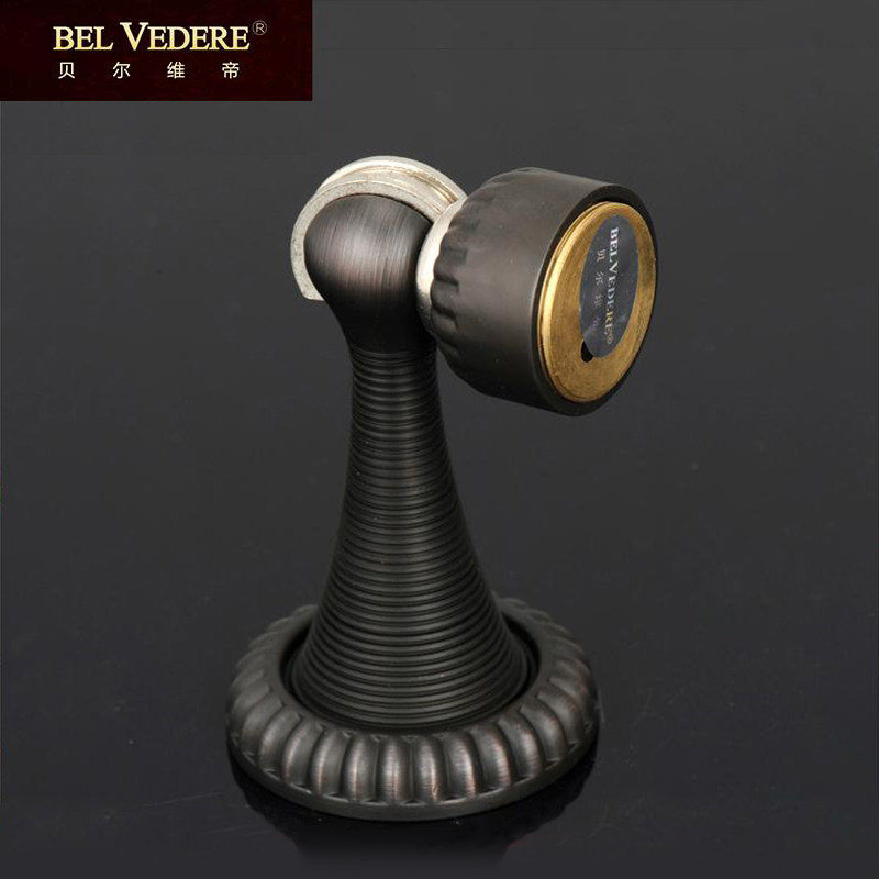 贝尔维帝纯铜仿古全铜棕古铜门吸地吸门缓冲卧室门吸