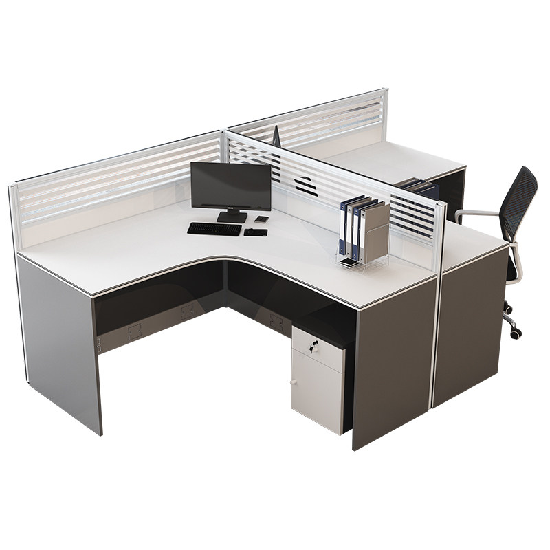 单排卡座职员办公桌四人位简约现代办公桌椅组合屏风l型工位学校