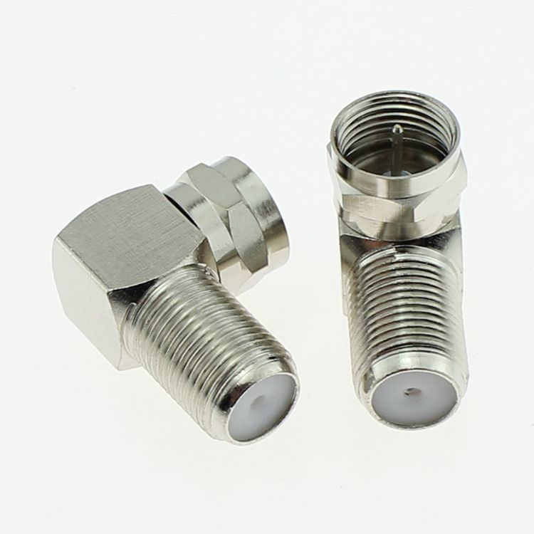 全铜英制直角公头转母头公转高清电视电视机机顶盒f头