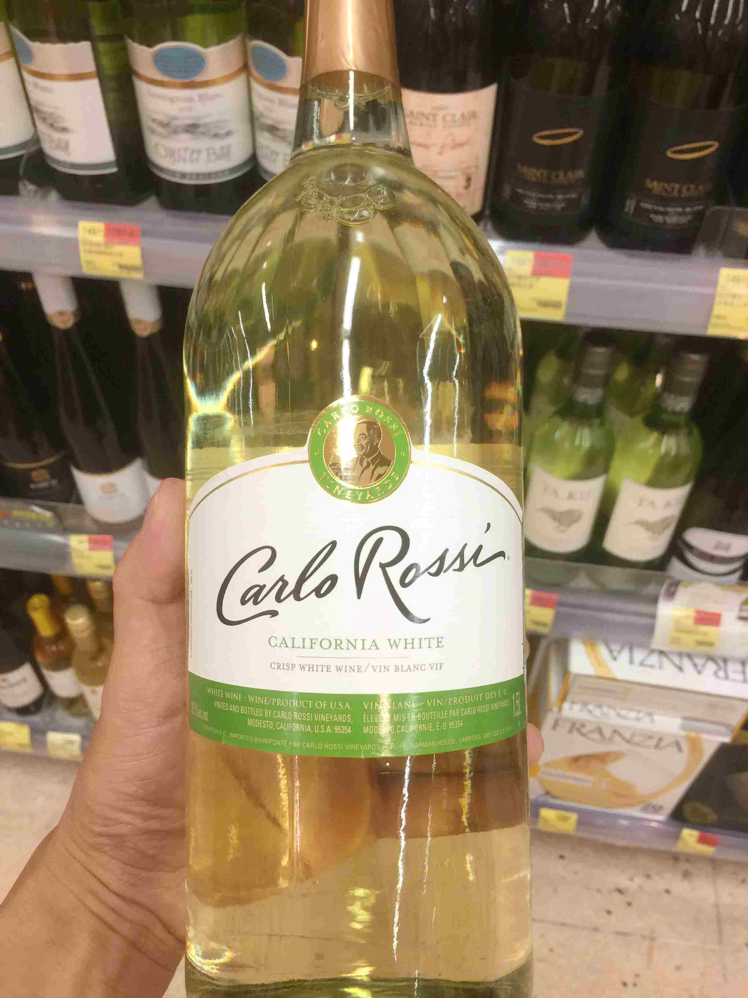 加州红酒美国进口乐事白葡萄酒15l香港双杯干白干白静态葡萄酒