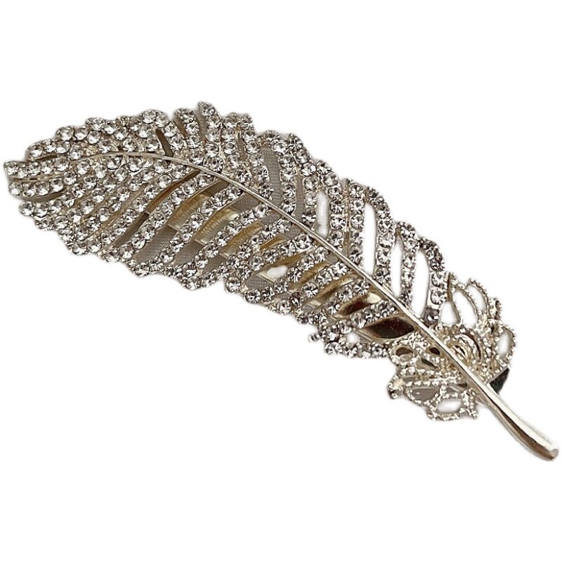 简约金属头发夹子树叶边夹少女韩国网红发卡发饰